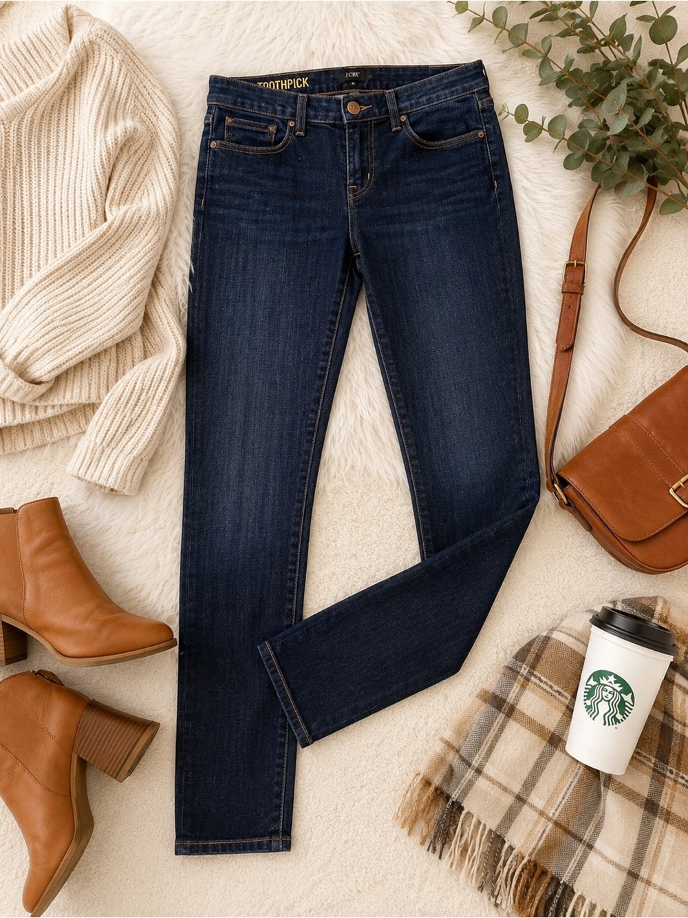 J.Crew Toothpick Dark Wash Stretch Skinny Jeans Size 29